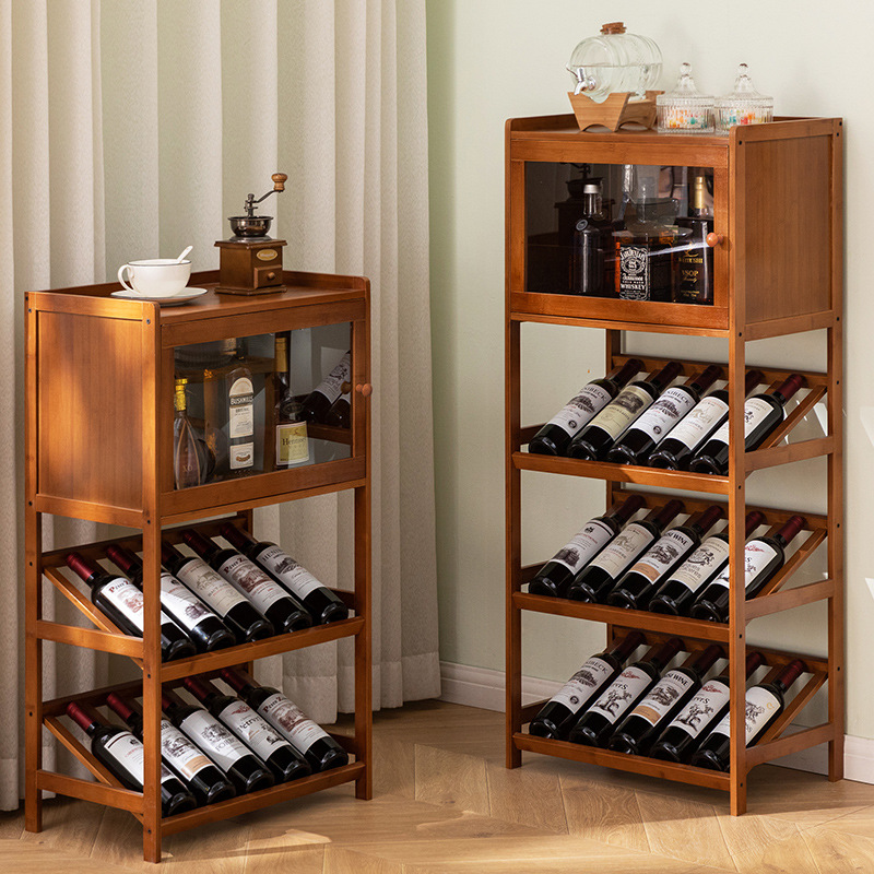 Home Bar Shelves - Casier à vin en bambou massif