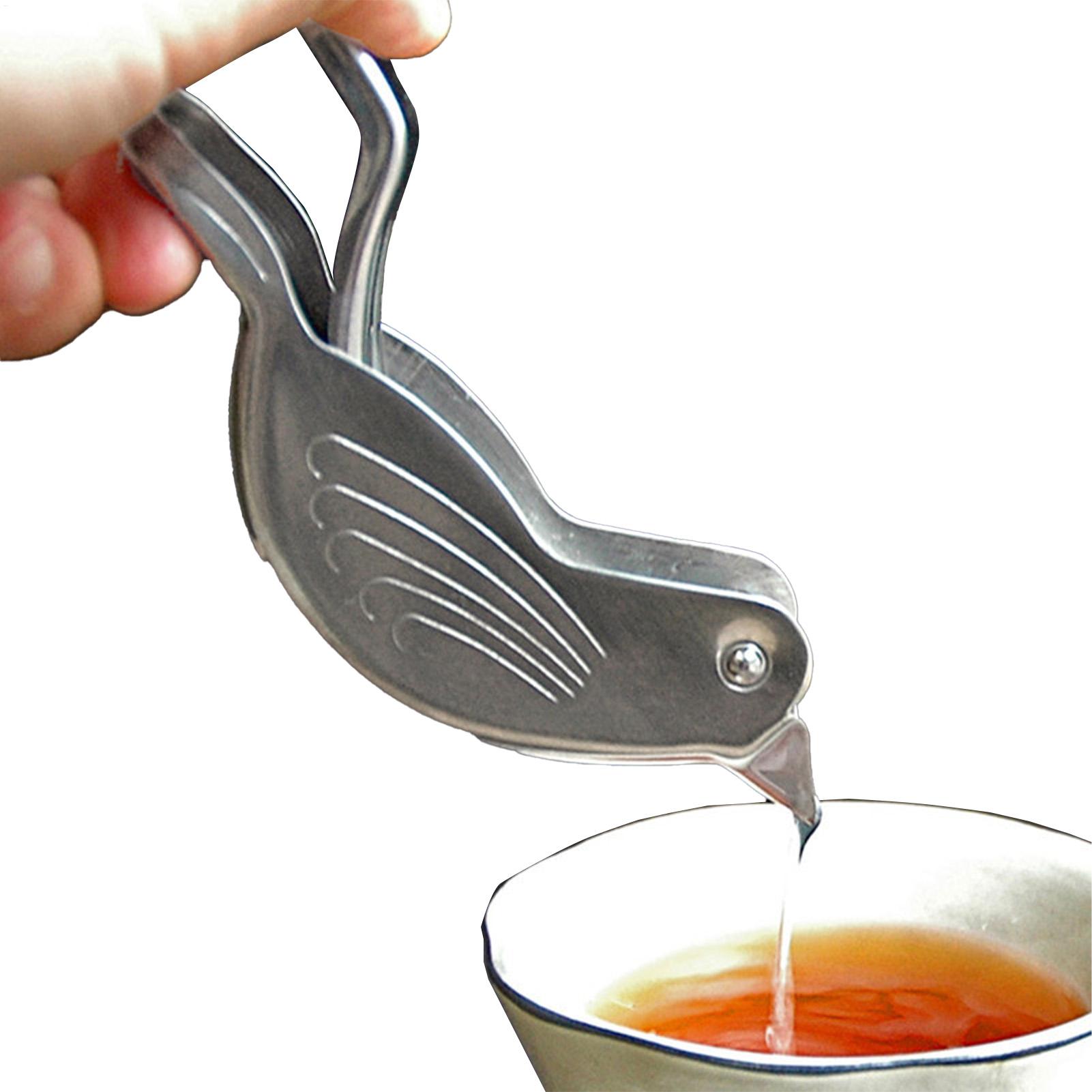Citrus Juicer Bar - Presse-citron manuel en forme d'oiseau argenté,