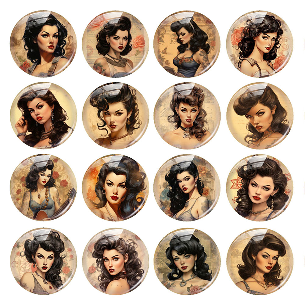 Old Fashioned Glass - Cabochons en verre vintage à dos