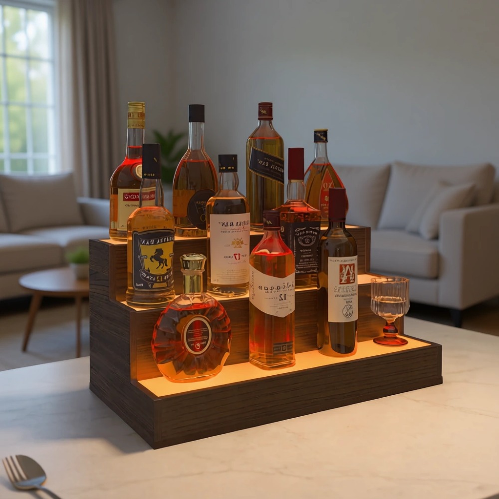 Home Bar Shelves - Étagère de présentation de bouteilles LED