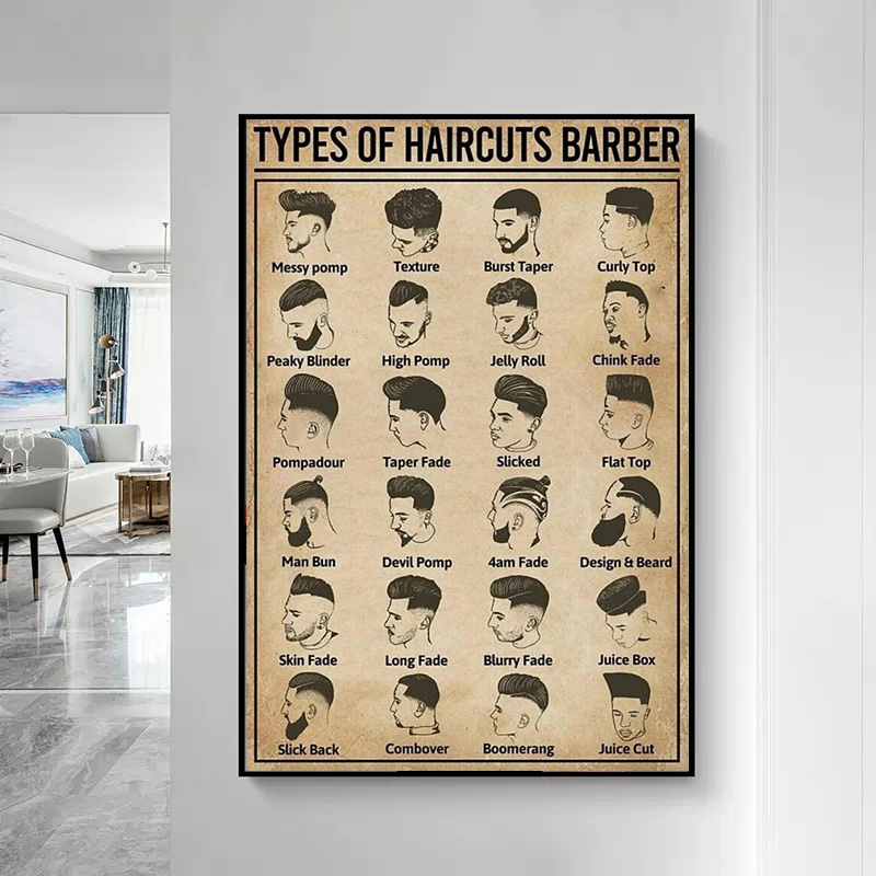 Affiche de barbier sur les typ - Home Barber avis et prix