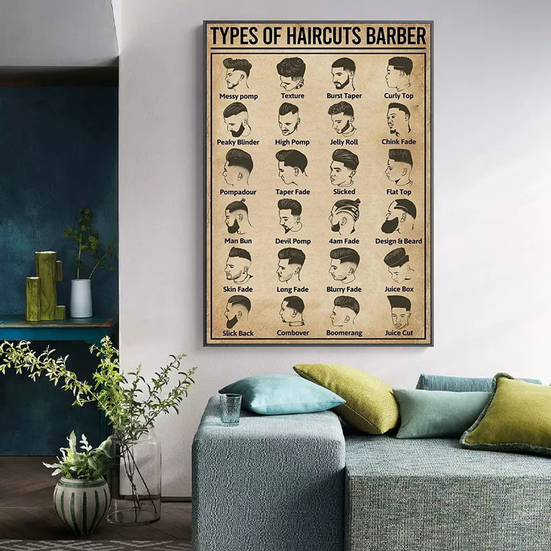 Affiche de barbier sur les typ - Home Barber avis et prix