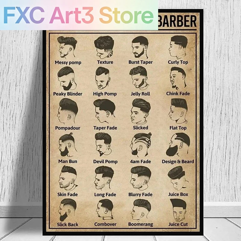 Affiche de barbier sans cadre, - Home Barber avis et prix