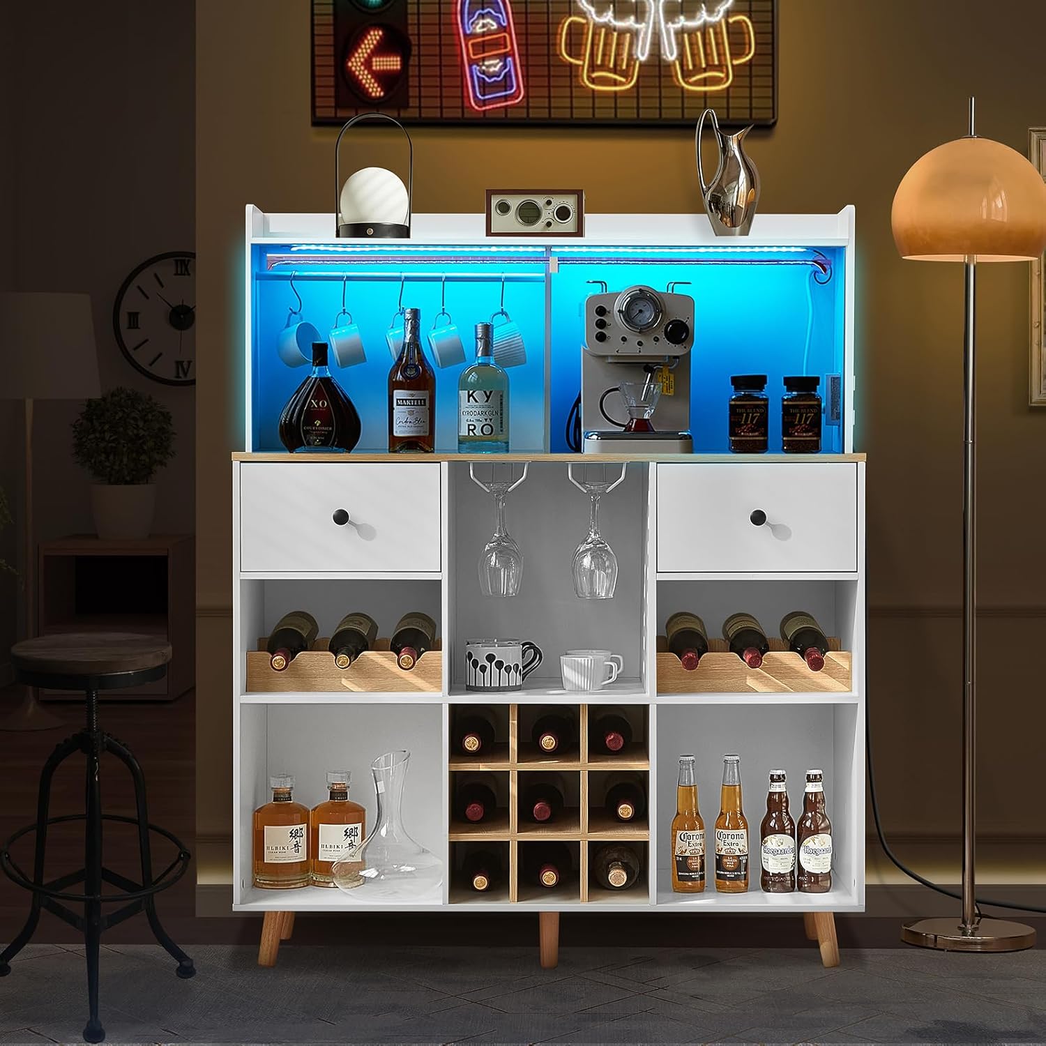 Armoire à vin avec prise de co - Home Bar Shelves avis et prix